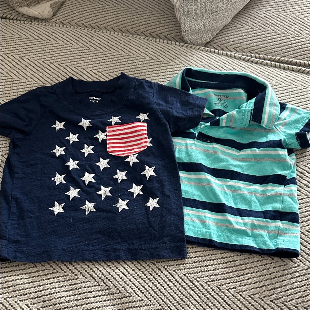 Carter's Navy and Teal Kids T-Shirt Set